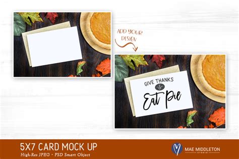 Download 5x7 Card Thanksgiving Mock up, invitation style - High res JPG